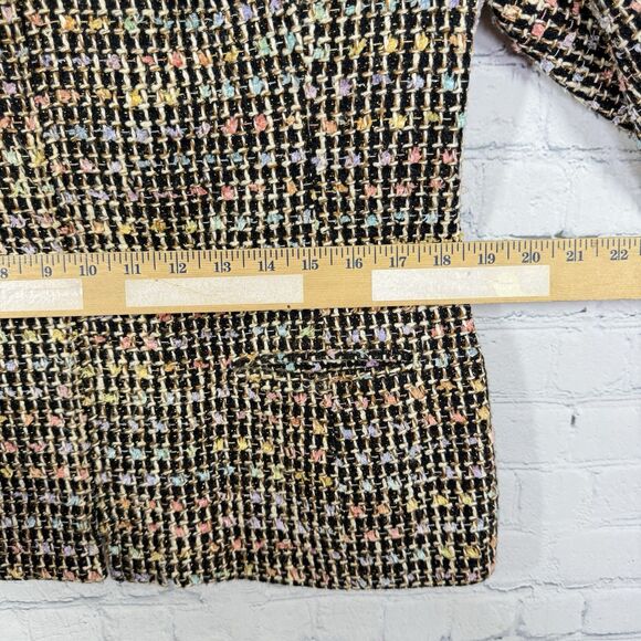 Sag Harbor Tweed Blazer Women Size 14 Petite Windowpane Front Slip Pockets Lined - Picture 5 of 9